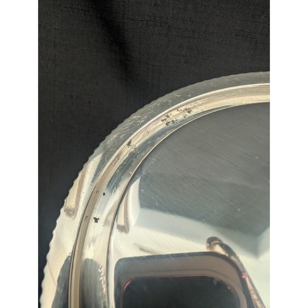 Pottery Barn Glass Cloche Silver Plate Jewelry Display Watch Monogram A - Picture 6 of 6